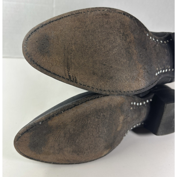 Nocona Men’s Black Leather Cowboy Boots Size 8 D Made in USA Western Boots - Picture 9 of 16